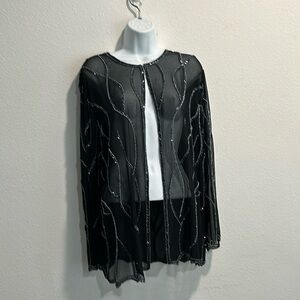 JMD transparent metallic beaded jacket